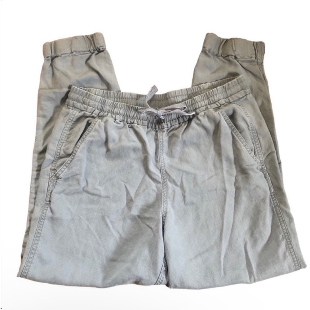 J. Crew Seaside Ankle Crop Linen Blend Jogger Pants Gray Coastal Preppy Size 6T